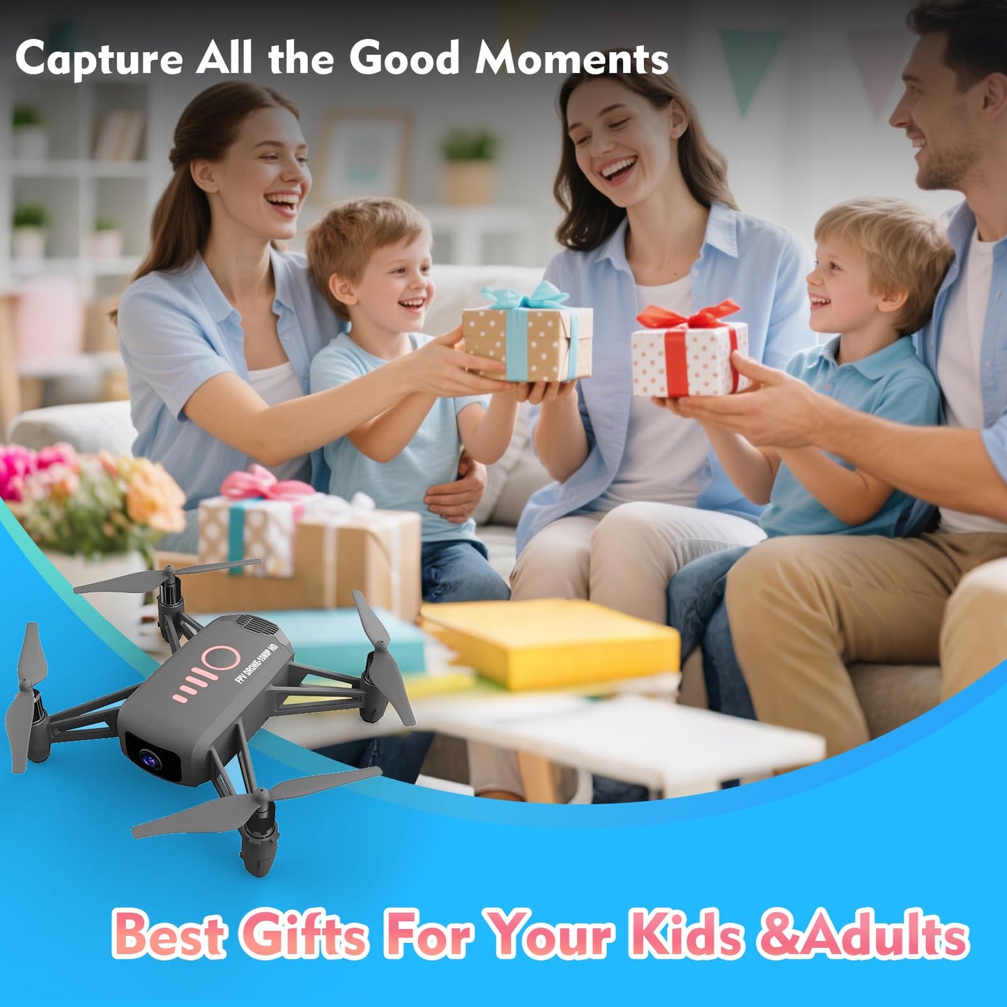 Drone with Camera for Kids 8-12 and Adults 1080P HD Mini FPV Drones with Headless Mode, 360°Flip, One-Key Take Off/Landing, Altitude Hold, Gestures Selfie, Gravity Control, 3 Speed Mode, Drone Gift Toys for Boys, Girls, Beginner Grey