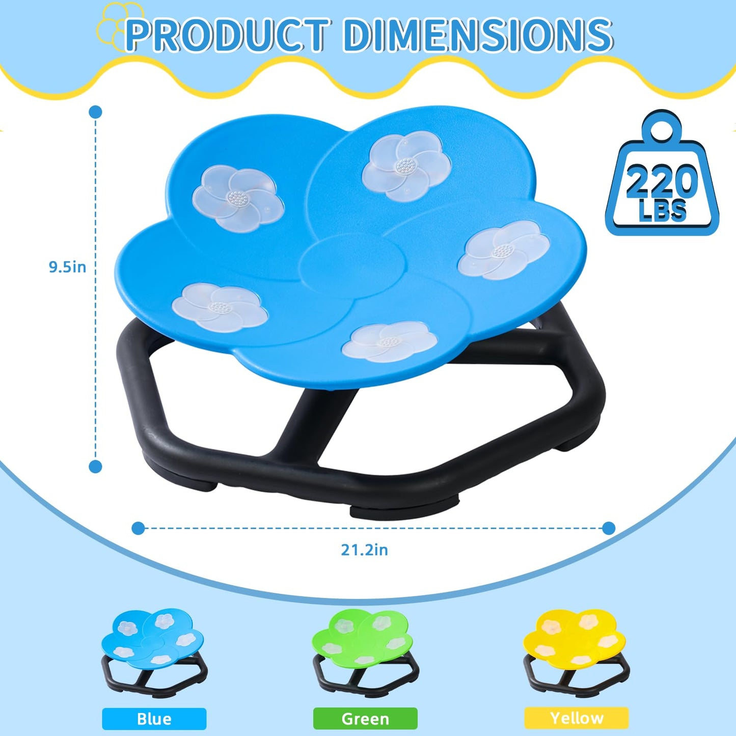 APUFSKO Spinning Chair for Autistic Kids Autism Sensory Spinning Chair for ADHD Children & Toddlers Sit&Spin Swivel Seat Training Body Coordination & Balance 360°Rotating with Lighting&Music (Blue)