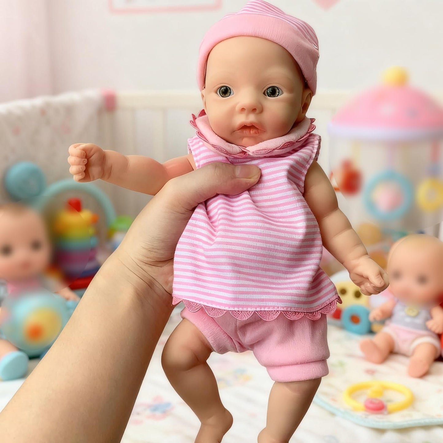 Yokyyi Full Platinum Silicone Baby Doll-11 Inch Alive Full Silicone Reborn Baby Dolls Silicone Full Body Girl for Christmas Educational Toy