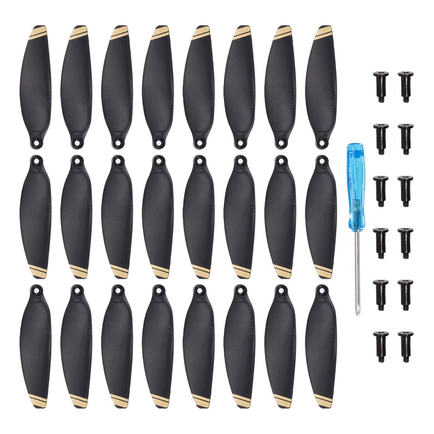 MECCANIXITY Mini 1 Drone Propellers Drone Blades Propellers Black Golden with Screwdriver/Screw, Quick-Release, Low-Noise Propeller for DJI Mini 1 Drone, Quadcopter, Pack of 24
