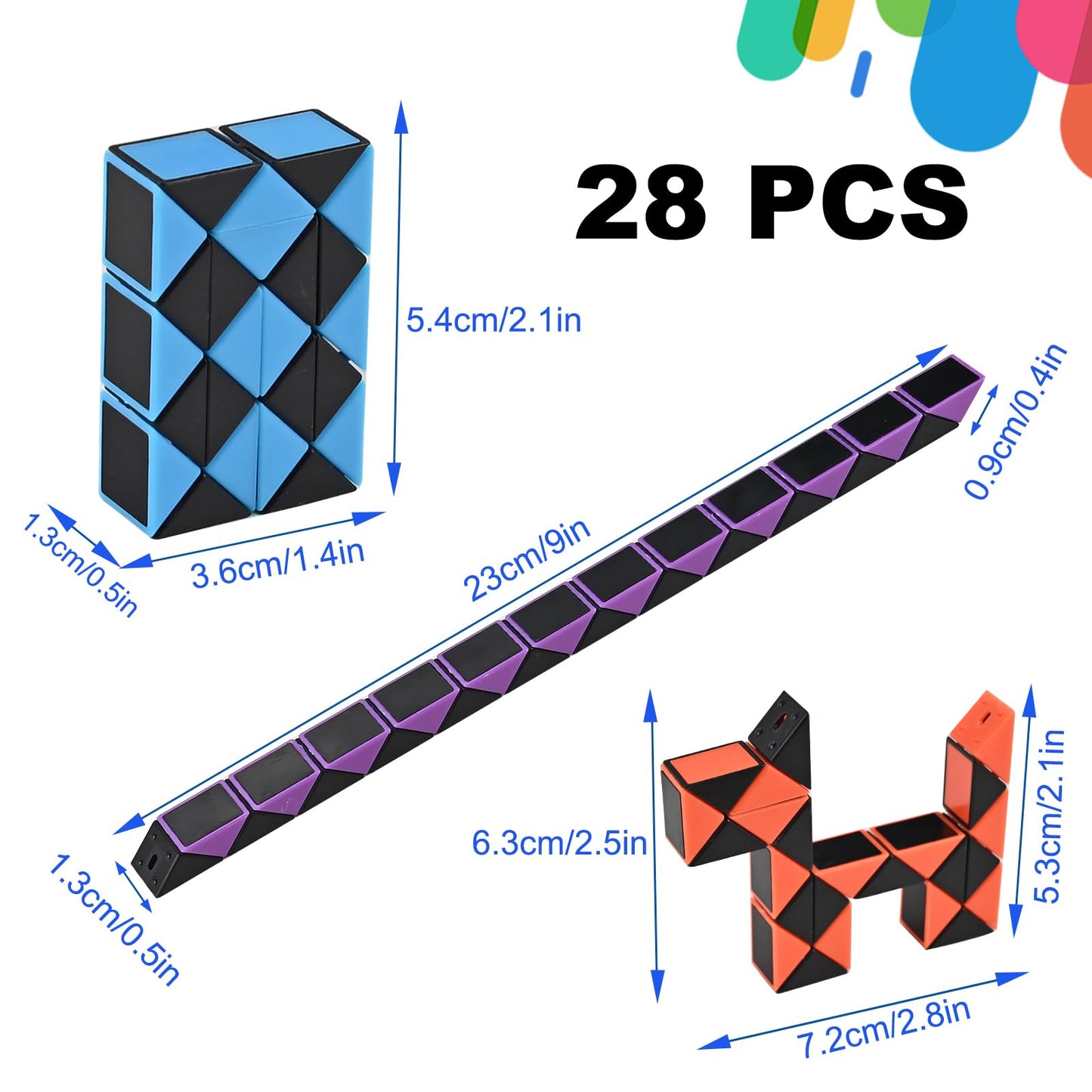 GOLDGE 28 Pack Mini Cube Puzzle Fidget Toys - Bulk Party Favors & Goodie Bag Stuffers for Kids, Travel Toys for Ages 4-8, Treasure Box Toys for Classroom, Birthday & Back to School Gifts