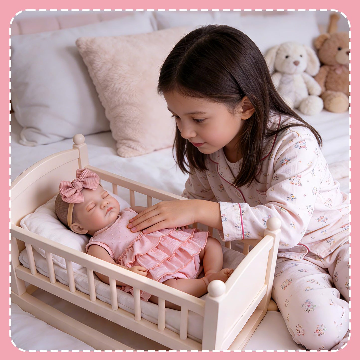 Aori 20" Realistic Reborn Baby Dolls – Lifelike Sleeping Newborn Girl Doll with Soft Weighted Body, Poseable Limbs, Full Feeding Set & Outfit – Cuddly Baby Gift for Girls 3+ and Collectors