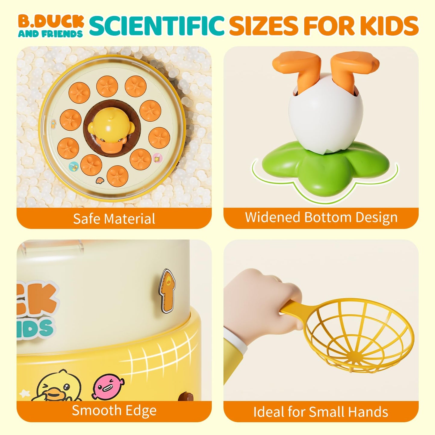PANITU B.Duck Games, Bounce and Catch Board Game for Kids Age 4-6, Interactive & Music Pop Up Toy for Kid, Duck Games for 5-7 Boys Girls, Birthday Gifts for Toddlers 3-5