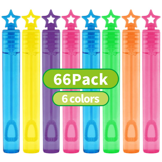 SpringFlower 66 Pieces Mini Bubble Wands,Bubble Party Favors Assortment Toys for Kids,Themed Birthday, Halloween, Goodie Bags, Carnival Prizes, Wedding,Outdoor Gifts for Girls & Boys