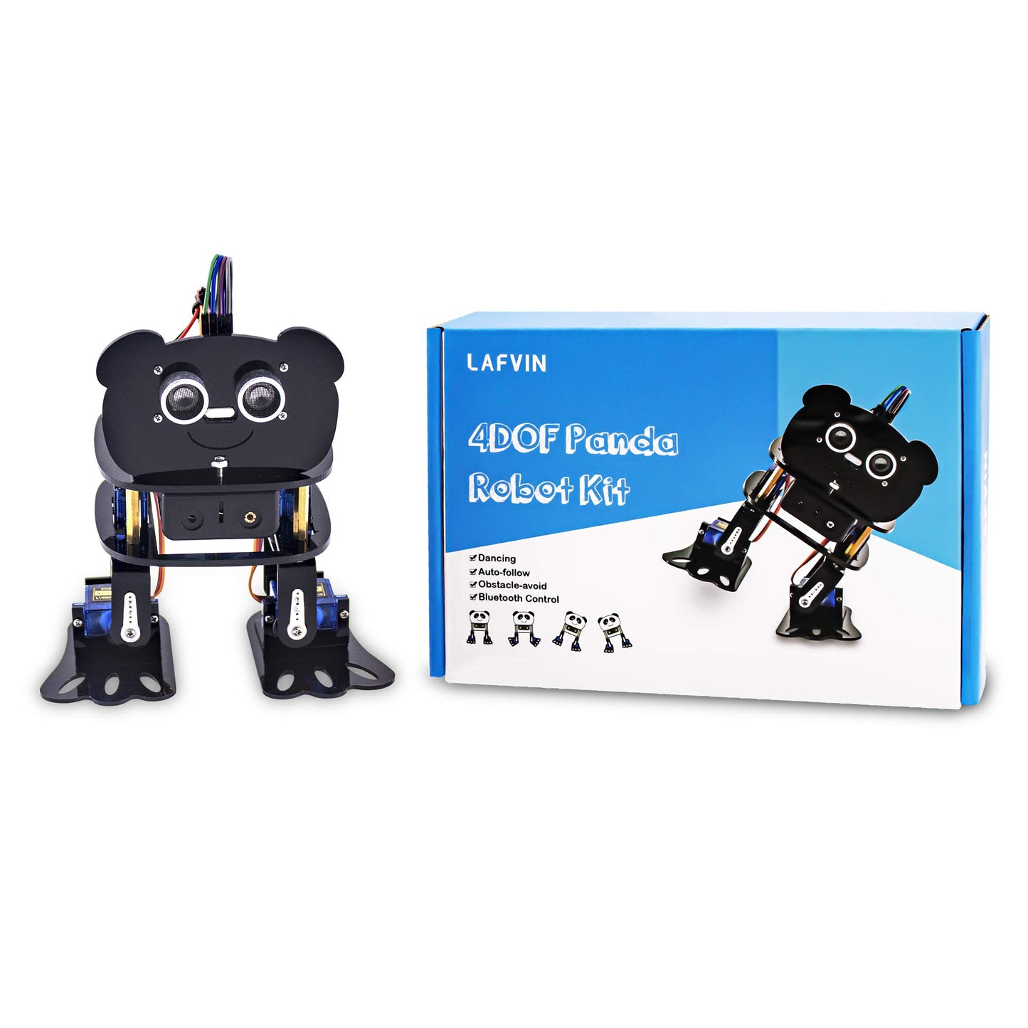 LAFVIN DIY 4-DOF Panda Robot Kit Programmable Dancing Robot Kit Support Android APP Control Compatible with Arduino IDE
