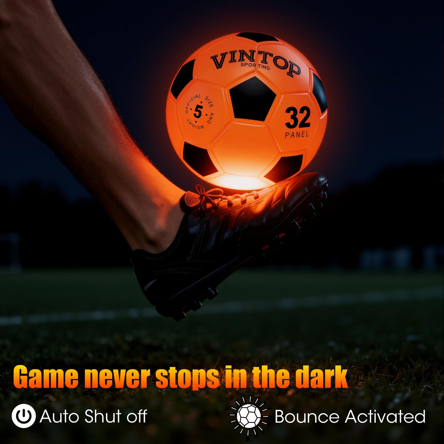 HIEMAO Glow in The Dark Soccer Ball for Kids Boys Ages 8-12 15, Light Up LED Soccer Ball Toys with Pump for Indoor/Outdoor, Fun Gift for Teens Christmas Birthday, Size 5 Night Sports Gear Games