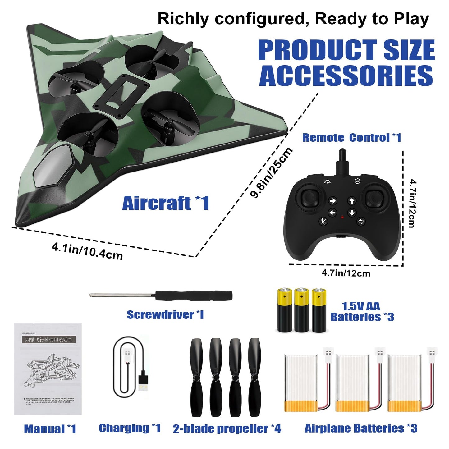 ZzzMgzzZ Foam Remote Control Airplane for Kids & Adults | Durable and Easy to Fly with Stable Flight, Perfect and Birthday Parties, Flying Foam Air Plane Toy Great for Beginner