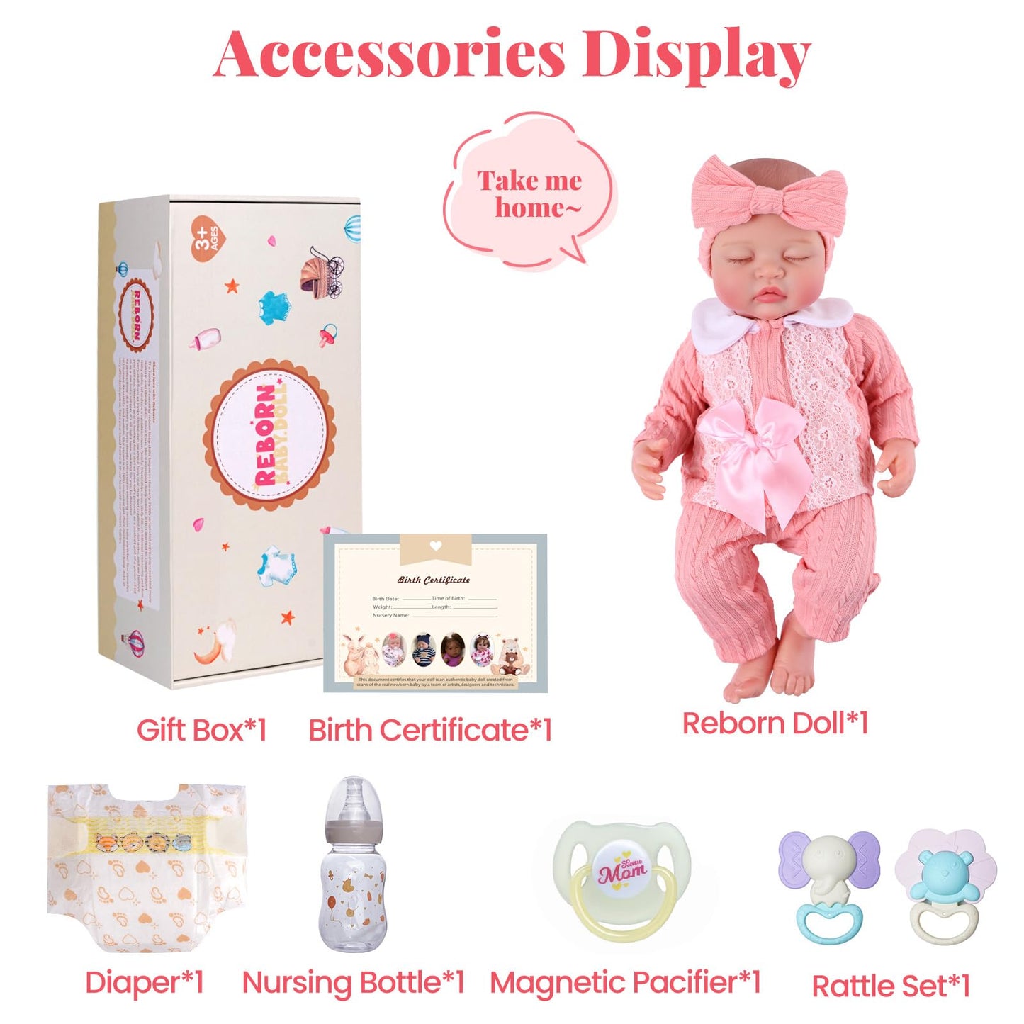 BABESIDE Lifelike Reborn Baby Dolls, 20 Inch Realistic Real Life Baby Dolls Poseable Doll Soft Vinyl Baby Dolls with Clothes and Toy Gift for Kids Age 3+,Pretend Play, Collection