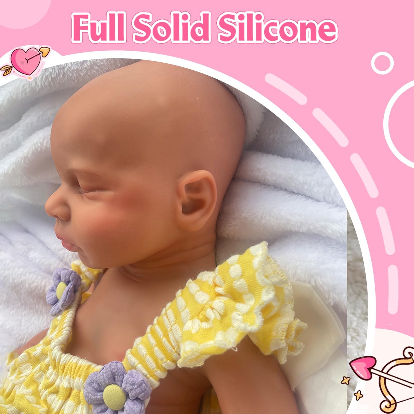 Oppaionaho 20 Inch Loulou Girl Full Body Silicone Reborn Baby Dolls Cute Newborn Baby Doll That Look Real Sleeping Babies (Tan)