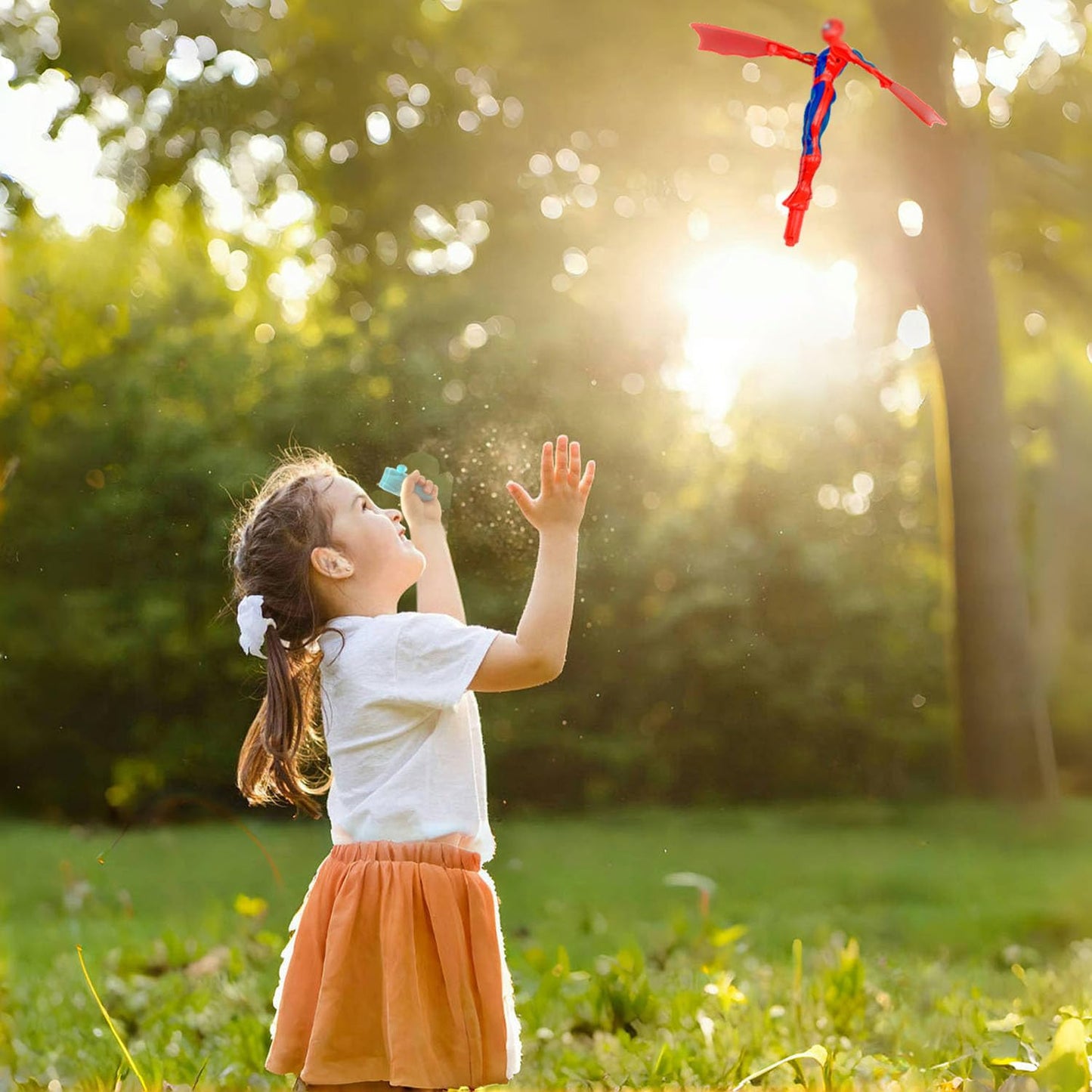 AMBXDE 3Pcs Super Hero Launcher Cool Flying Drawstring Boys and Girls Indoor and Outdoor Toys Outdoor Games Birthday
