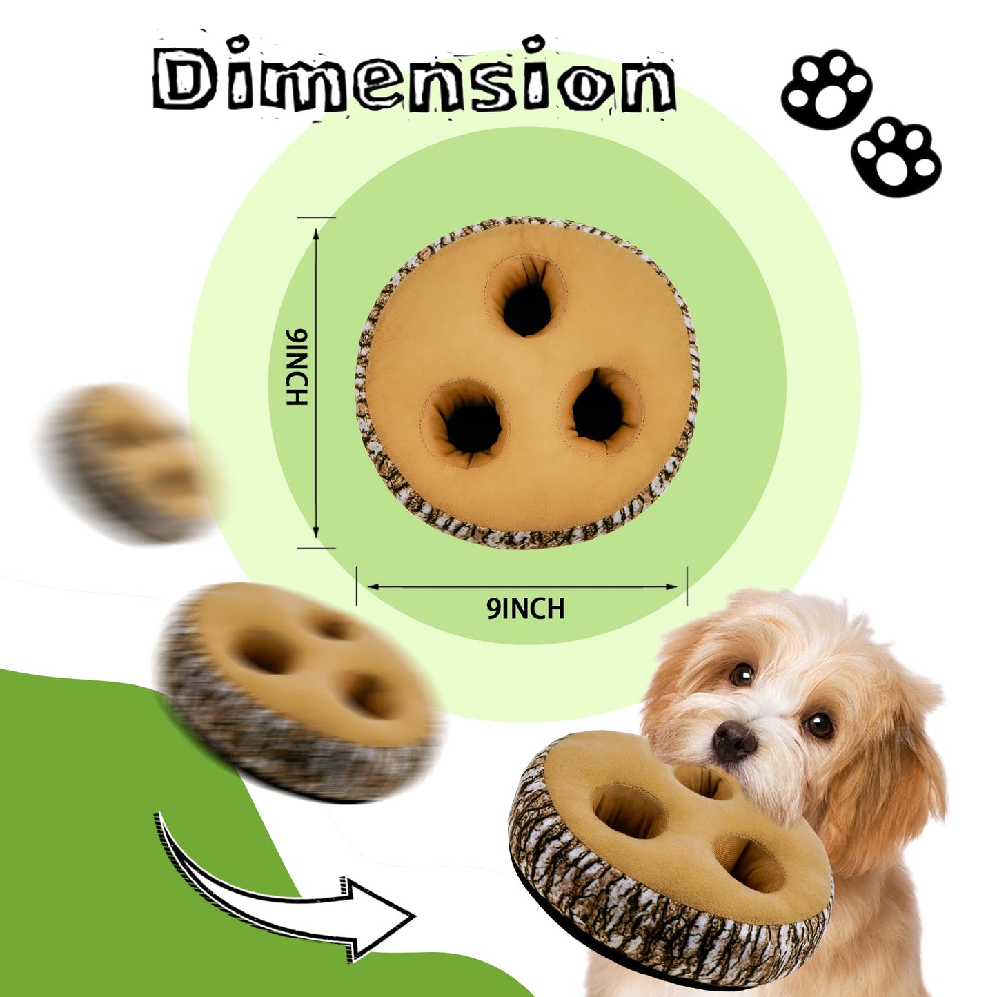 YOUBEMAGIC Hide and Seek Dog Toys, Multi-Purpose Interactive Squeaky Puppy Toys with Detachable Non-Slip Base, Treat Dispensing & Flying Disc Fetch, Enrichment Toys for Small Medium Large Dogs