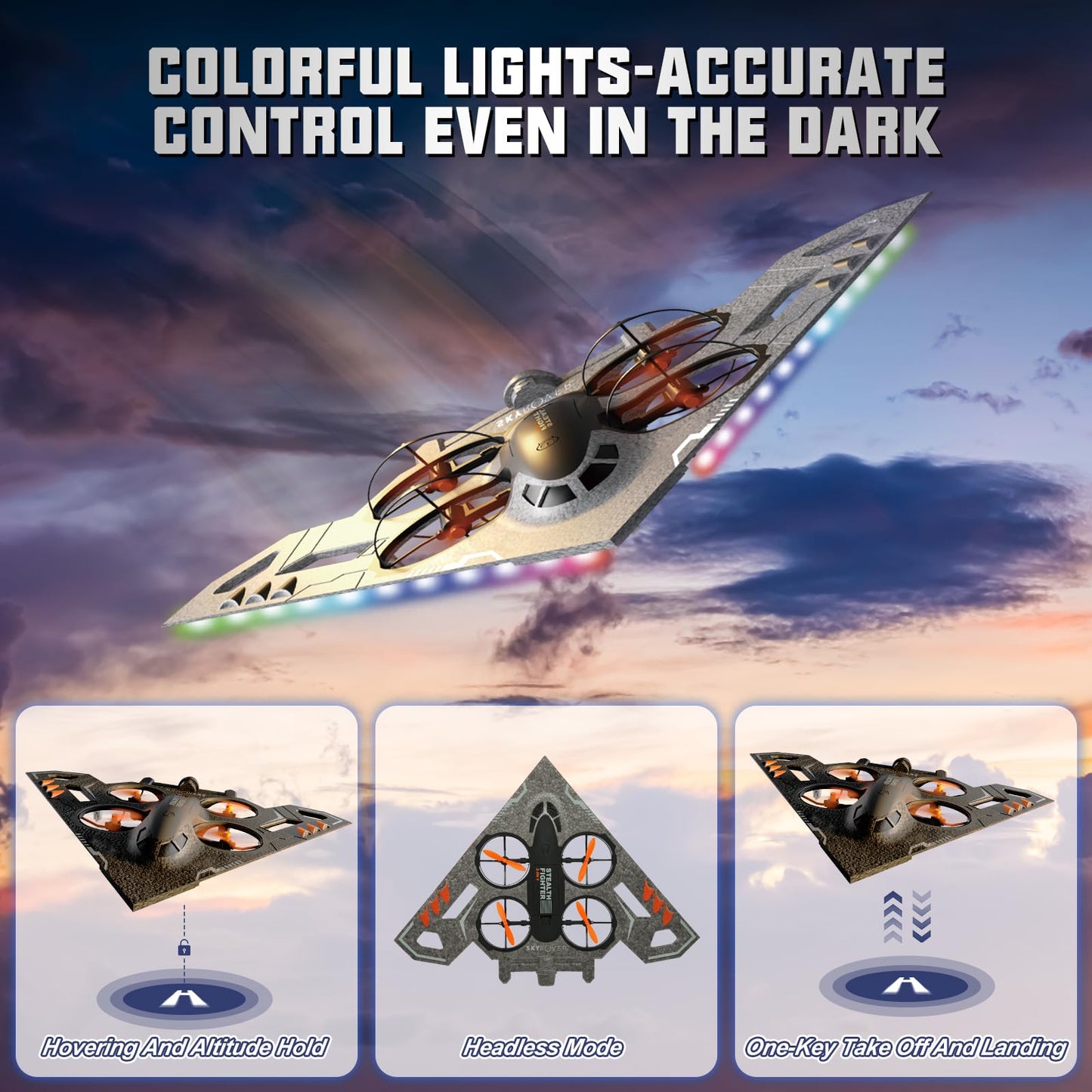 A ALPHA 3-in-1 RC Jet Plane, Remote Control Airplane – Air, Land & Water RC Airplane Fighter Jet Drone Toy for Kids & Adults