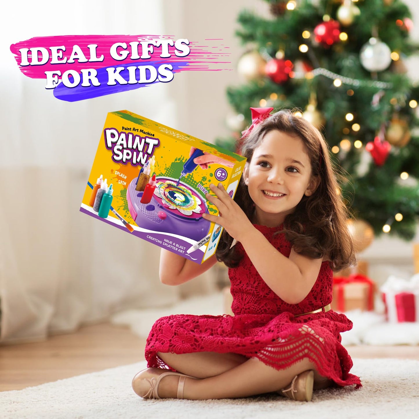Spin Art Machine for Kids - Paint Spinner Art Craft Kit with 36 Artboards & 7 Colors - Arts and Crafts Painting Set for Boys Girls Ages 4-12, Birthday Easter Gifts for 6 7 8 9 10 Year Old (Purple)