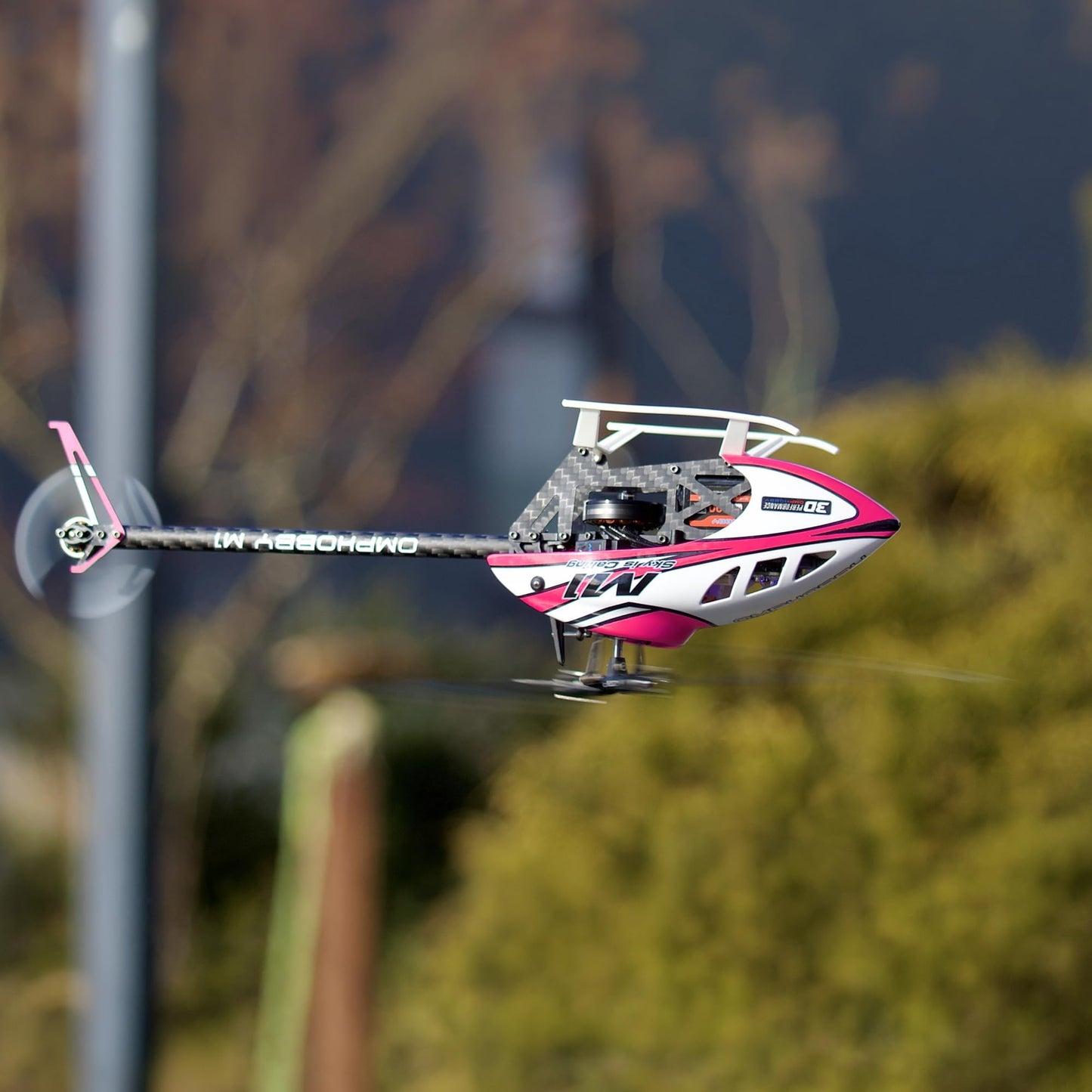 OMPHOBBY M1 V3 PRO BNF Pink (No Controller) RC Helicopter and OSHM2345 SPEKTRUM Satellite Receiver Bundle