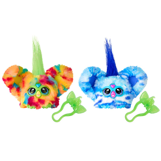 Furby Furblets 2-Pack, Mini Friends Pix-Elle & Ooh-Koo, 45+ Sounds Each, Music & Speaks Only Furbish, Electronic Plush Toys, Multicolor & Blue/White, Easter Basket Stuffers, Ages 6+ (Amazon Exclusive)