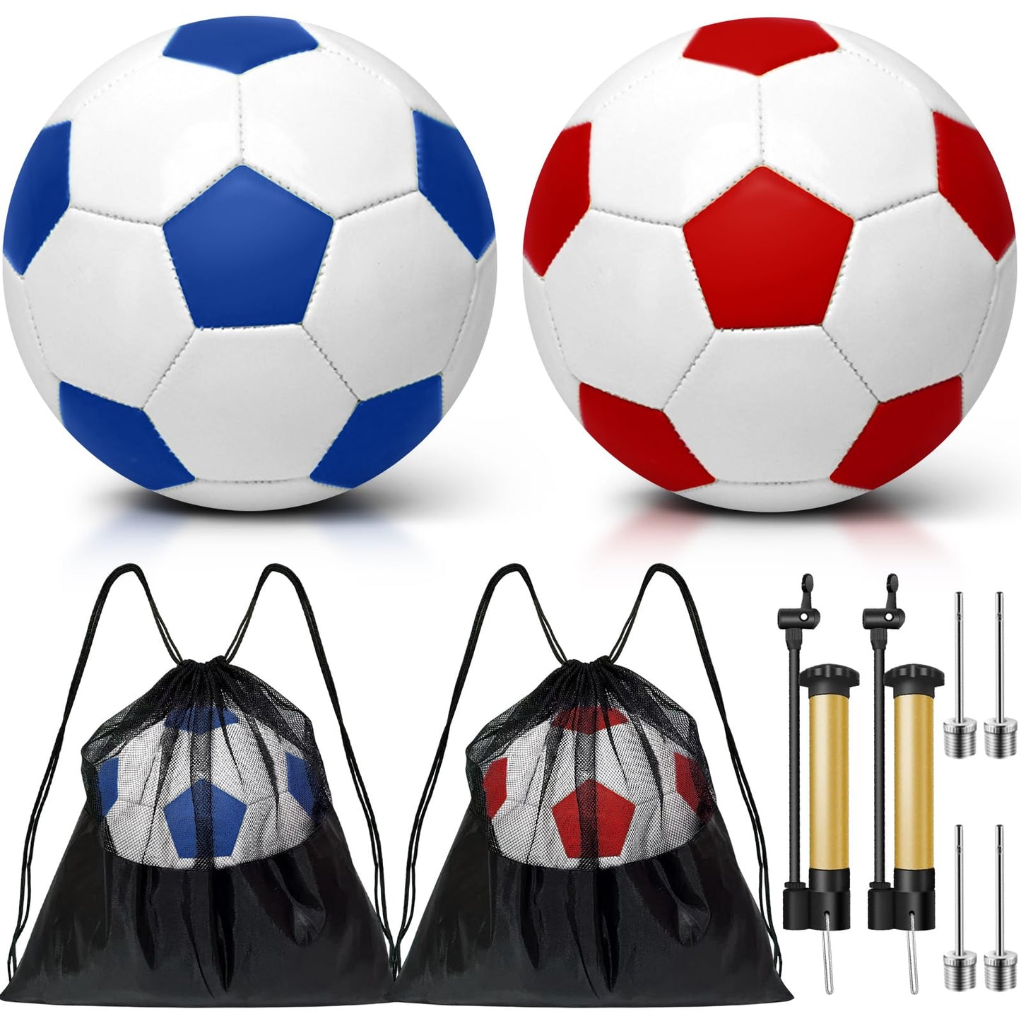 yasuwekik 2 Pack Operation Christmas Deflated Soccer Ball with Pump for Child Size 3,Size 4,Size 5 (Color, Size 3)