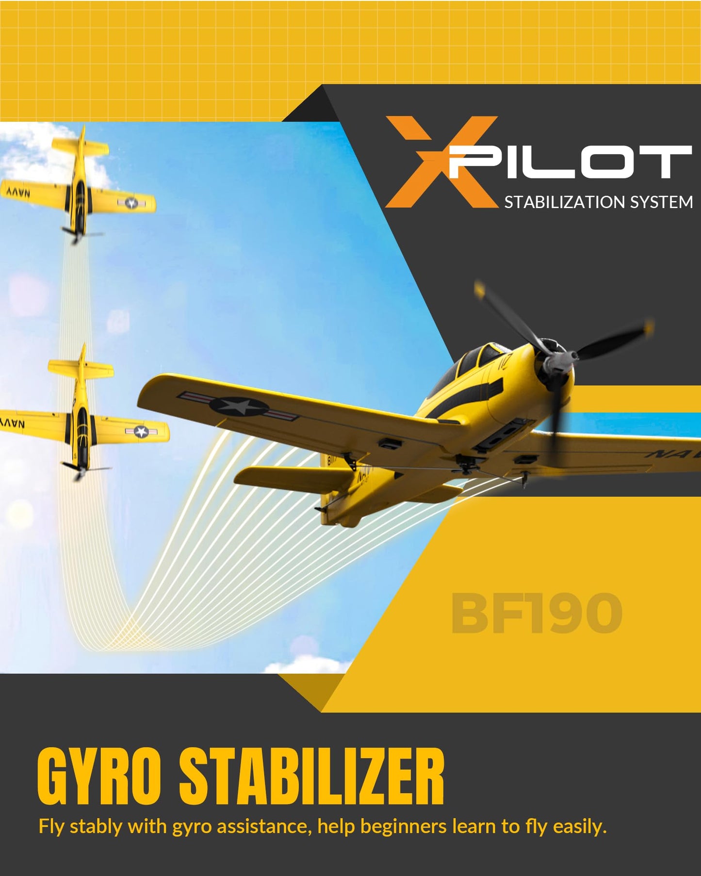 volantexrc RC Plane for Beginners, 4CH WWII RC Airplane T28 Trojan with Aileron, 2.4Ghz Remote Control Plane with Xpilot Self Righting&One Key Aerobatic for Adults (761-9 RTF Yellow)