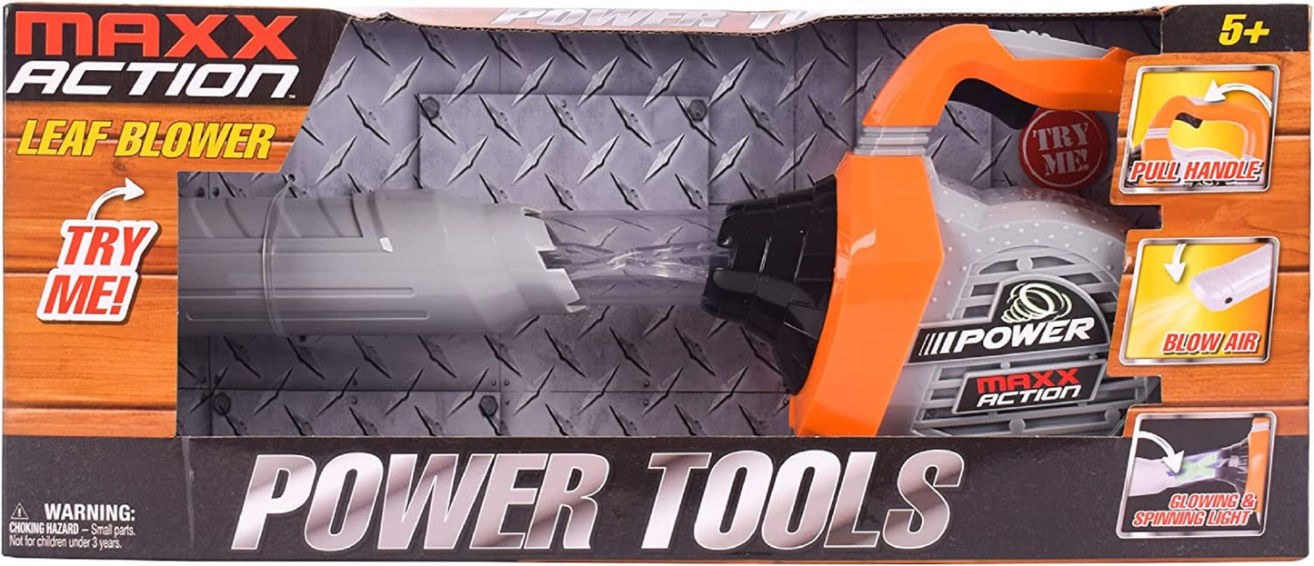 Sunny Days Entertainment Leaf Blower Toy for Kids – Pretend Construction Tool with Lights and Sounds – Maxx Action