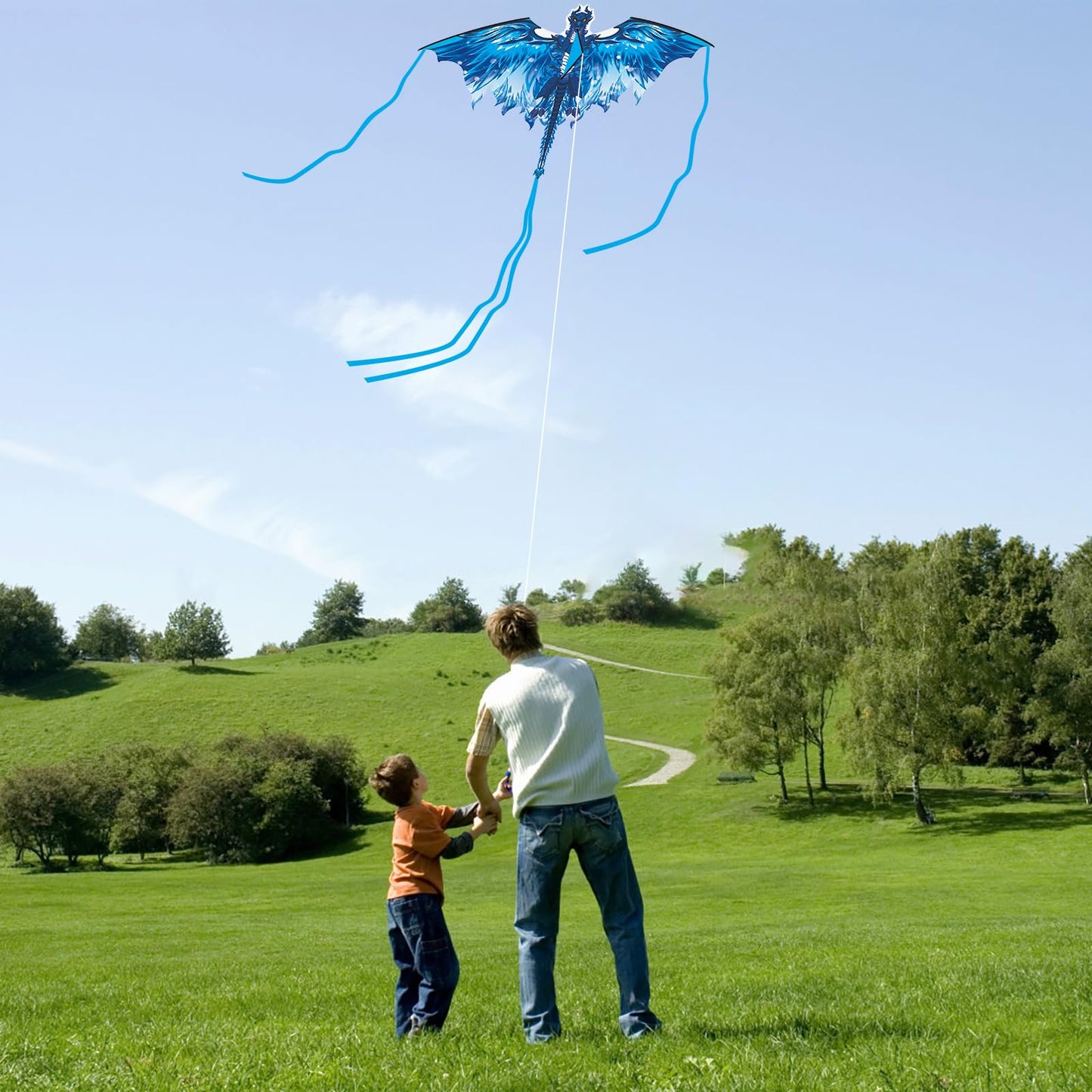 Dragon Kite for Adults, Gifts for Easter, Kites for Kids Ages 4-8 8-12 Easy to Fly, Kite for Beginners Beach Trip Park Family Outdoor Games and Activities