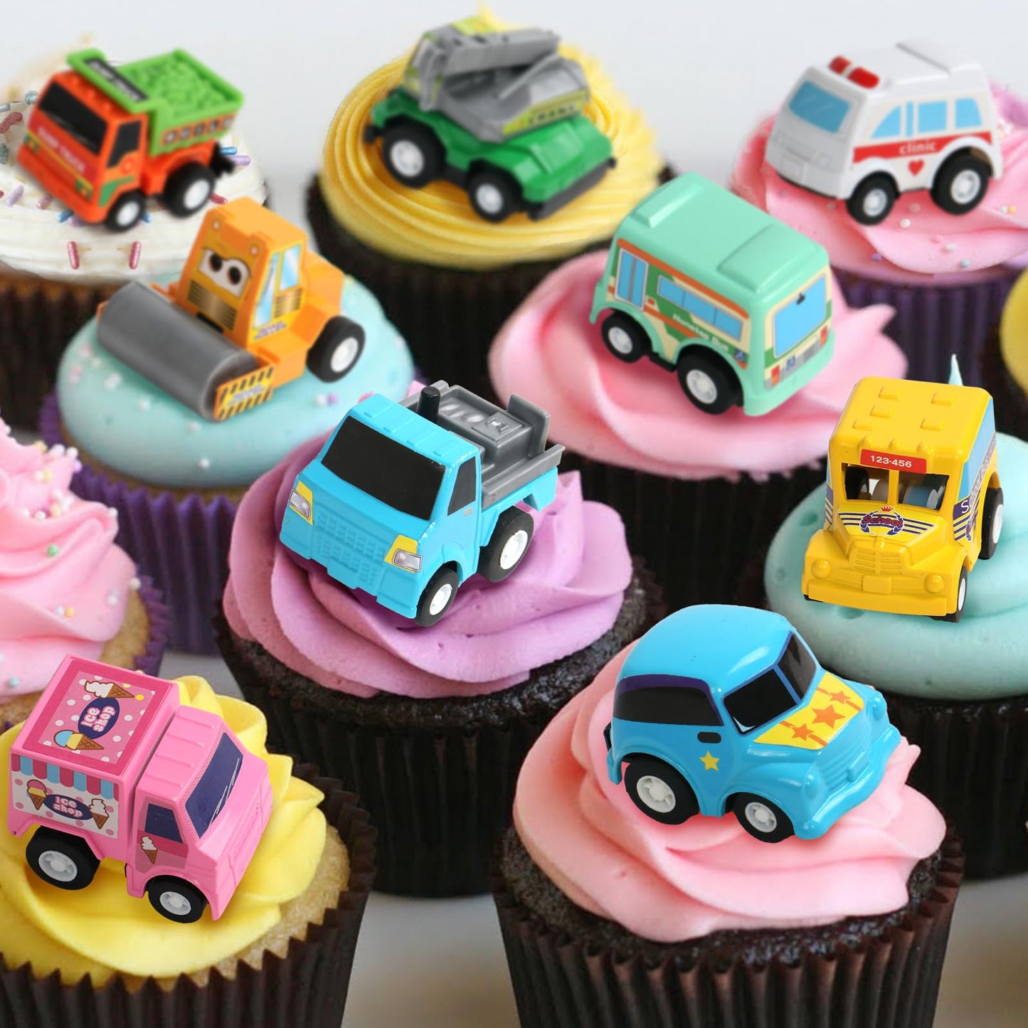 Fajiabao 18 PCS Toy Cars for Toddlers Mini Pull Back Cars Trucks Pinata Stuffers for Kids Party Favors for Kids 3-5 Classroom Prizes Basket Bulk & Goodie Bag & Treasure Box for 2 3 4 5 6 Boys Girls