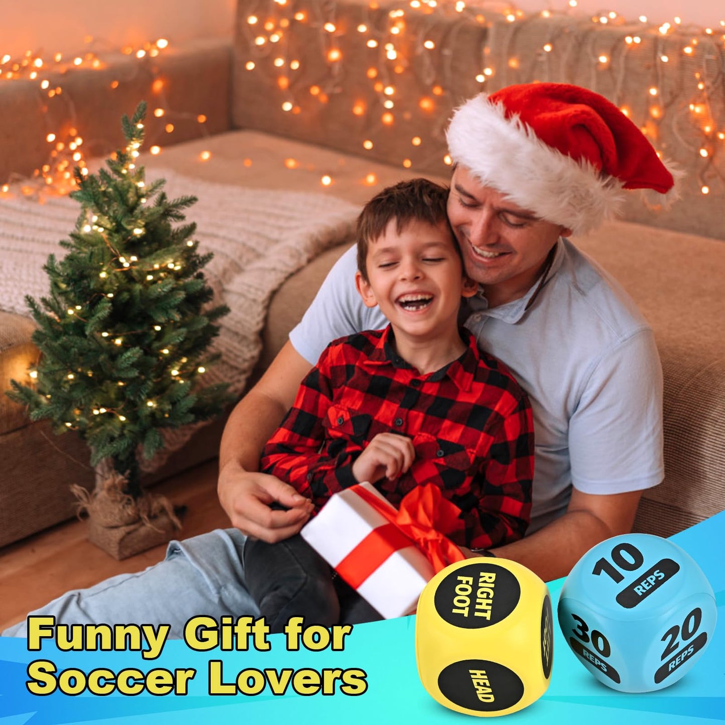 Soccer Training Dice Set - 2 Pack Ideal Soccer Gifts for Boys 8-12, Girls, Teams & Coaching Drills - Practice Equipment with Action & Time Challenge Mode - Fun Sports Games for Kids