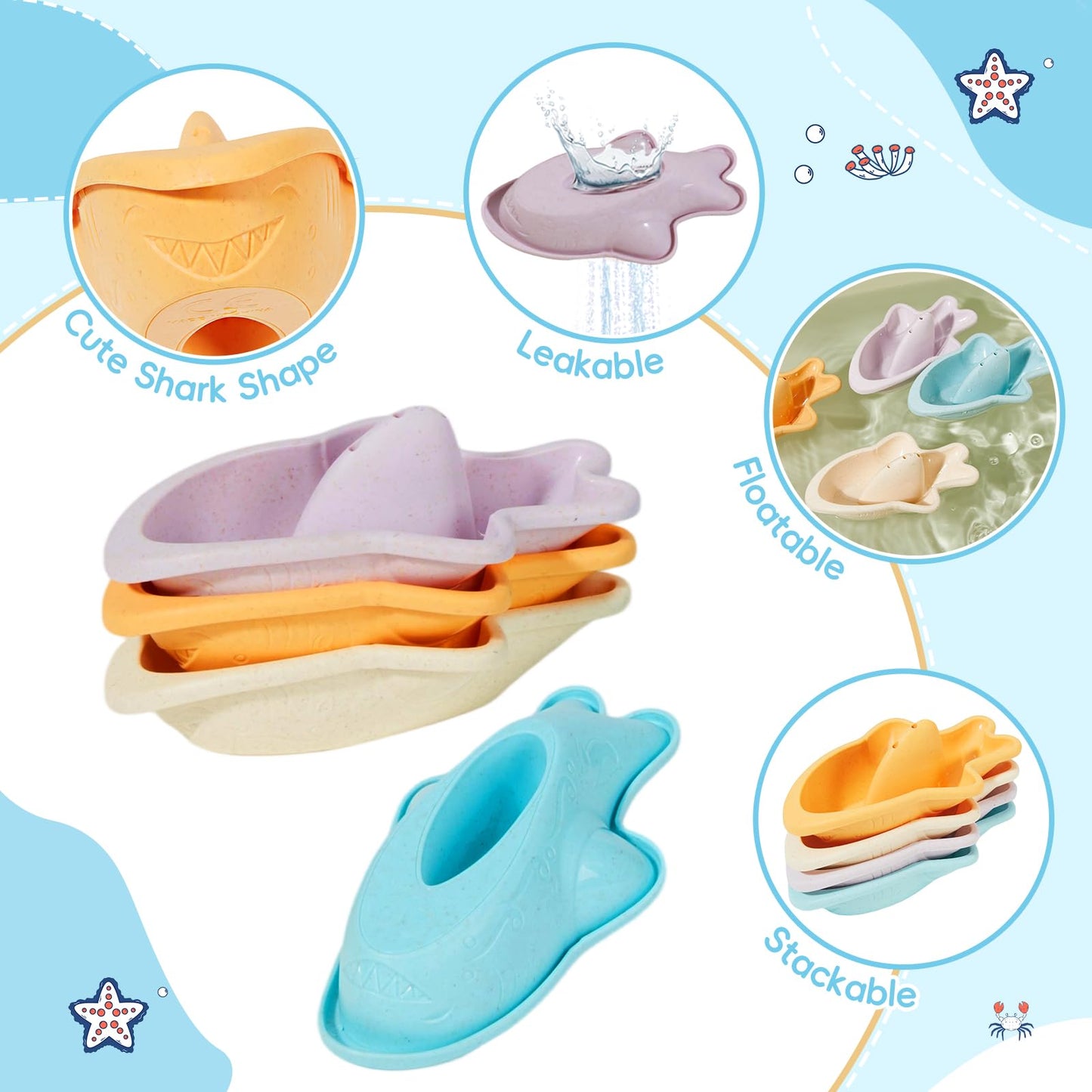 Baby Bath Toys for Kids Ages 1-3, 16PCS Mold Free Bath Toys for Toddler 2-4 & Babies 6-12-18 Months Bath Cups Watering Can with Storage Bag Montessori Bathtub Sand Pool Water Toys for 1+ Years Old