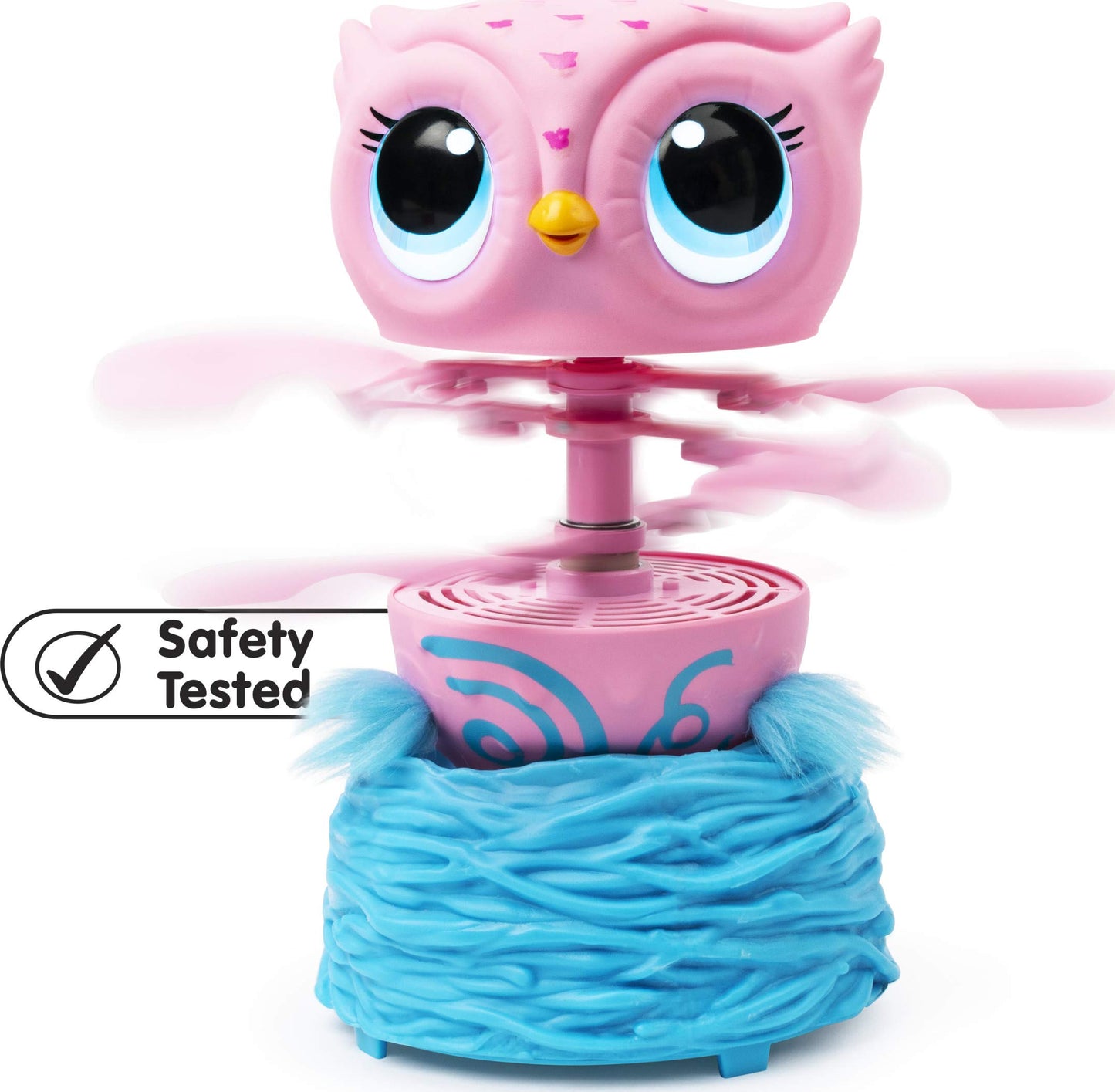 Owleez 6053359 Flying Baby Owl Interactive Toy with Lights and Sounds (Pink), for Kids Aged 6 and Up, Pink