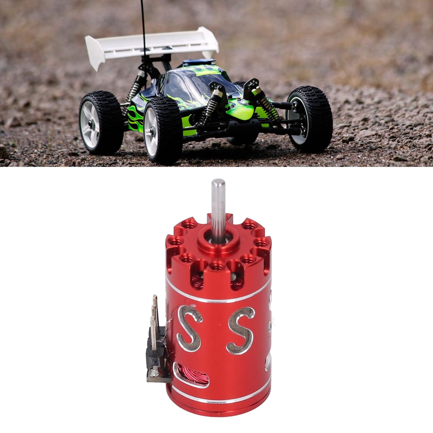Drfeify RC Brushless Mini Electric Motor for K989 K969 1/24 1/28 with 2.0mm Shaft, High Speed RC Boat Model Electric Motor (3500KV