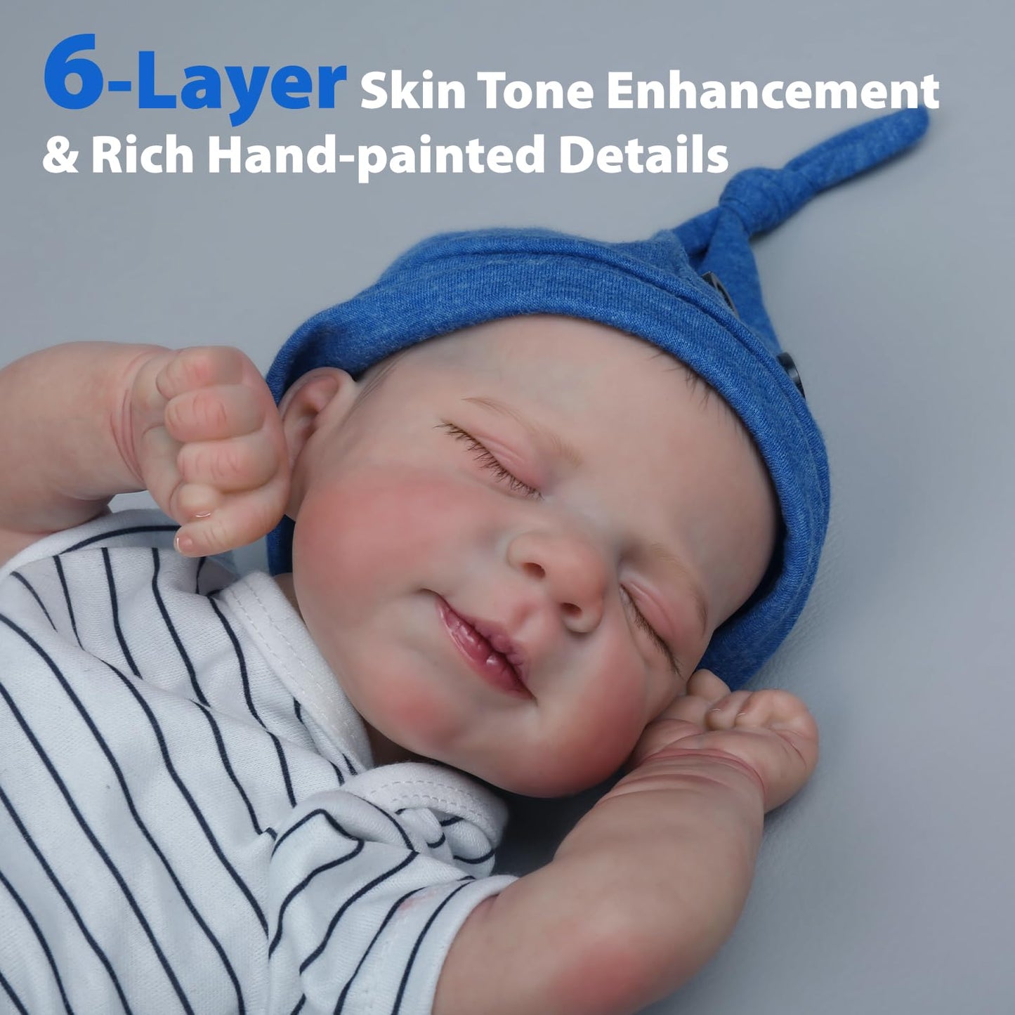 WOOROY Realistic Reborn Baby Dolls Boy - 18-Inch Newborn Baby Dolls with Soft Cloth Body Sleeping Lifelike Reborn Baby Dolls Birthday Gift for Kids Age 3+