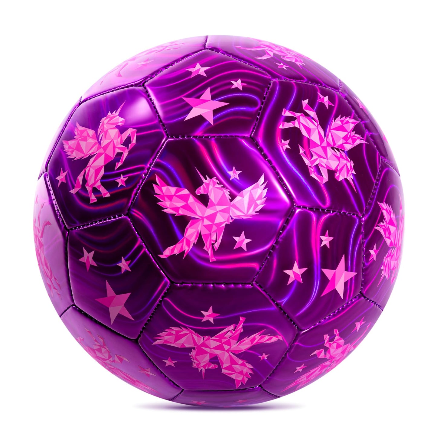 INPODAK Kids Soccer Ball Size 3 for Girl, Cartoon Unicorn Pink Soccer Ball for Toddler 2-8 with Pump, Mesh Bag, Gift Gift for Birthdays Parties