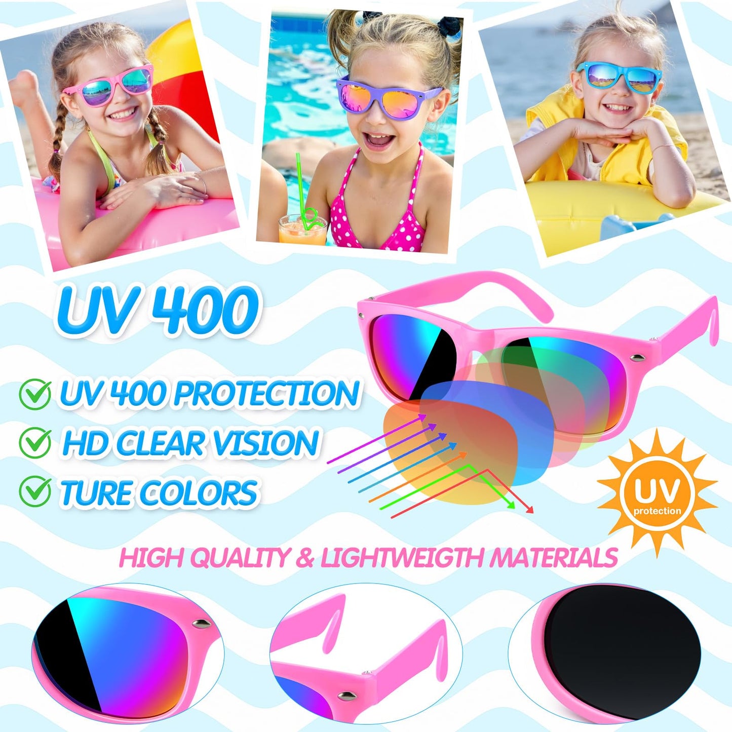 GIFTINBOX Pool Beach Summer Party Favors For Kids Ages 4-8- 122PCS Summer Beach Toys Include Beach Balls , Kids Sunglasses, Sand Buckets,Straws, For Pool Party Supplies,sand Toys