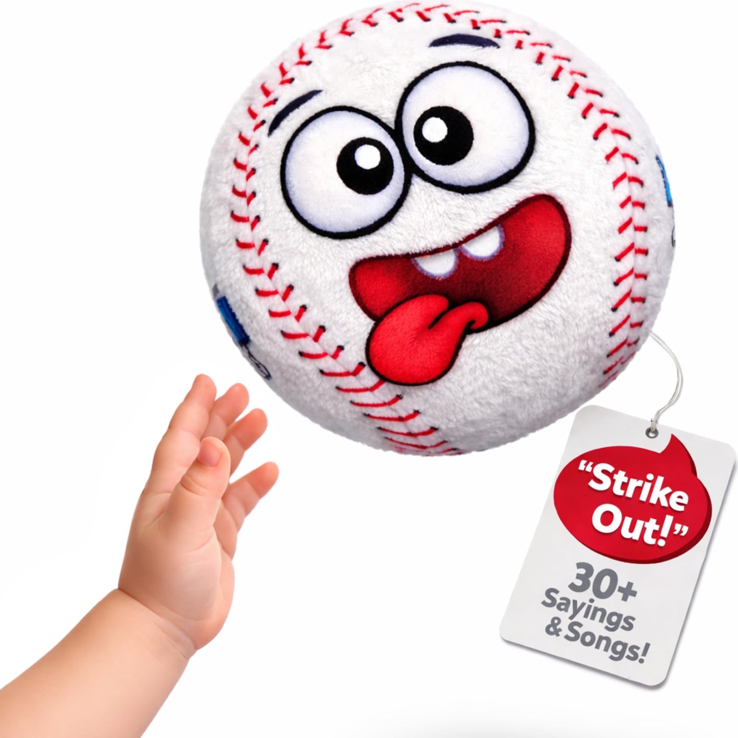 Move2Play, Hilariously Interactive Toy with Music & Sound Effects for Boy & Girl | Ball for Toddler & Baby | 6, 12, 18+ Months | 1, 2, 3+ Year Old (Baseball)