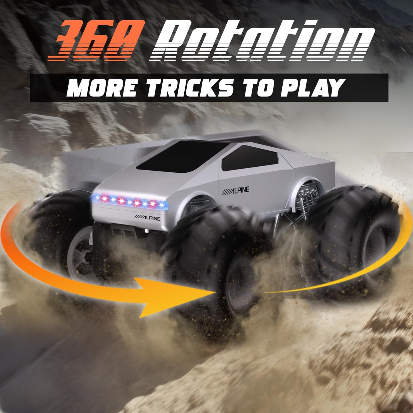 Cheffun Pool Toy - Amphibious Remote Control Car with Water Gun - 1:16 Monster Truck Toys, Waterproof RC Trucks, All Terrain Off-Road RC Car, Kids Gifts for Boys Age 5+ Years Old