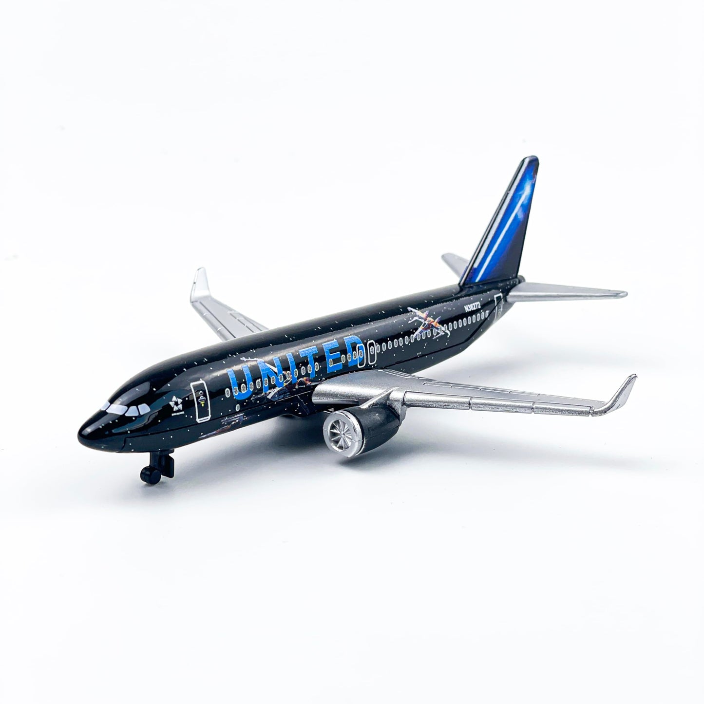 AVIAMUSE Model Airplane, United Black Livery Aircraft Planes Model Suitable for Collection and Christmas Birthday, Desktop Decor
