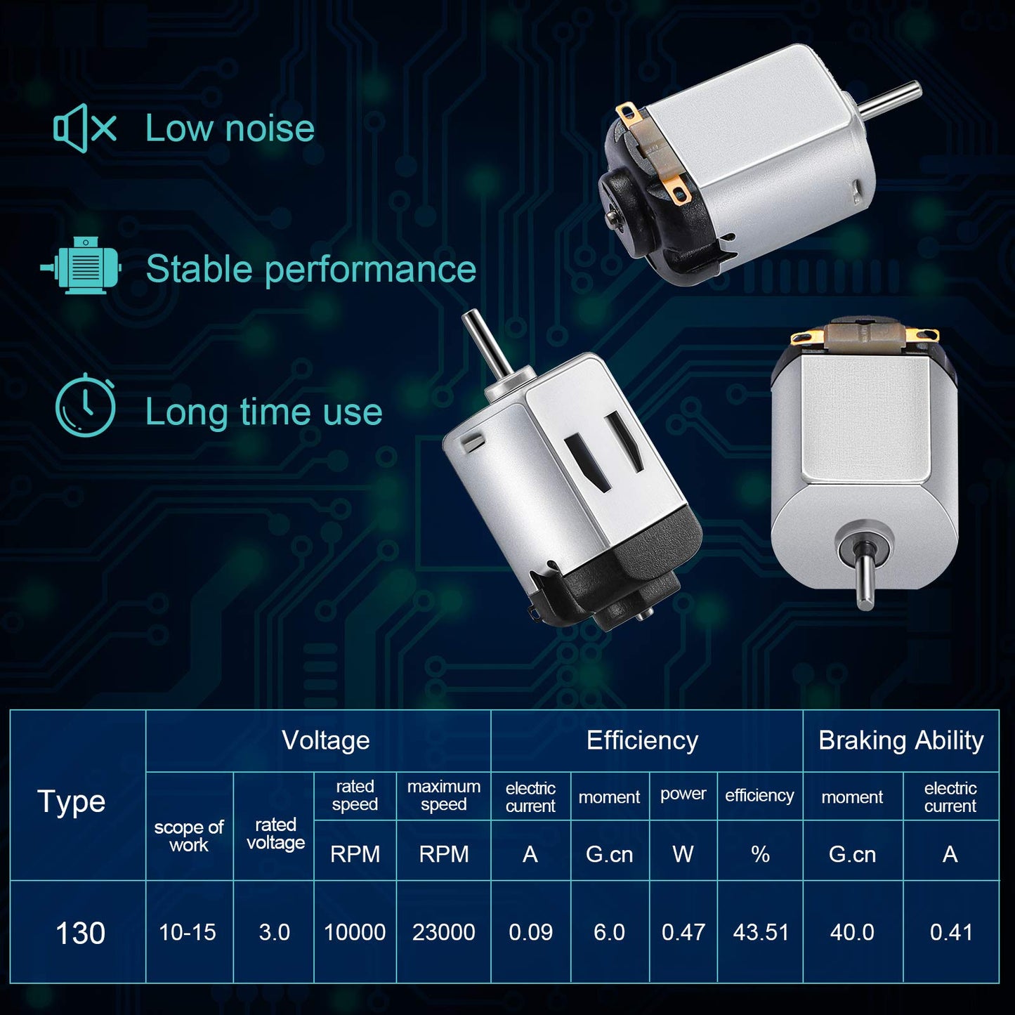 Mudder 20 Pieces Micro Electric Motor DC 1.5-3V 23000RPM Cars Toys Rectangular Small Electric Motor for DIY Toys Science Projects Metal Engine Motor Kit
