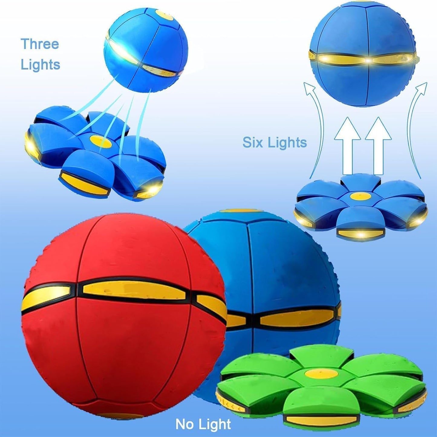 AITIDE Magic Bouncing Ball, Magic Bouncing Ball with 6 Light, Dual Form Freely Switchable, Parent-Child Interaction Suitable for Indoor & Outdoor Use (Light Pink)