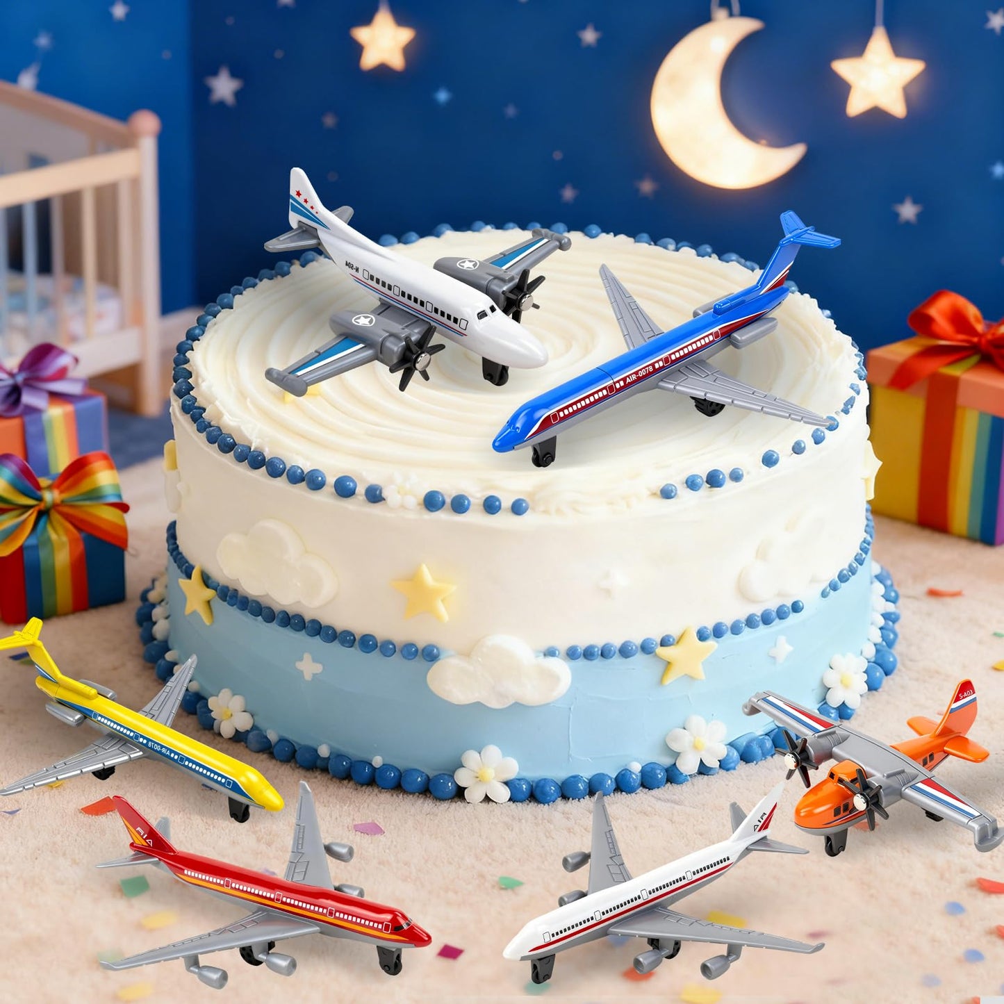QUANA Airplane Toys, 6 Pack Metal Plane Pull Back Toy Airplanes for Kids 3-5 6 7 Years Old, Die Cast Aircraft Models Kids Play Vehicles Goodie Bag Stuffers Birthday Gifts