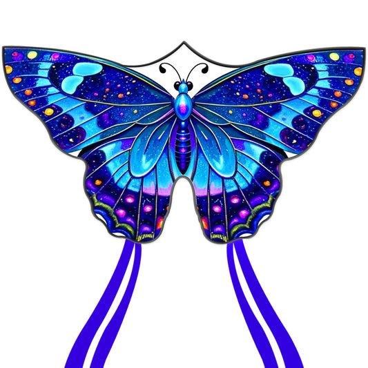 Butterfly Kite, Easy to Fly Kites for Kids & Adults, Beach Kites for Boys & Girls Ages 4-8 & 8-12, 55''X 28'' Large Single Line Kite(Blue)