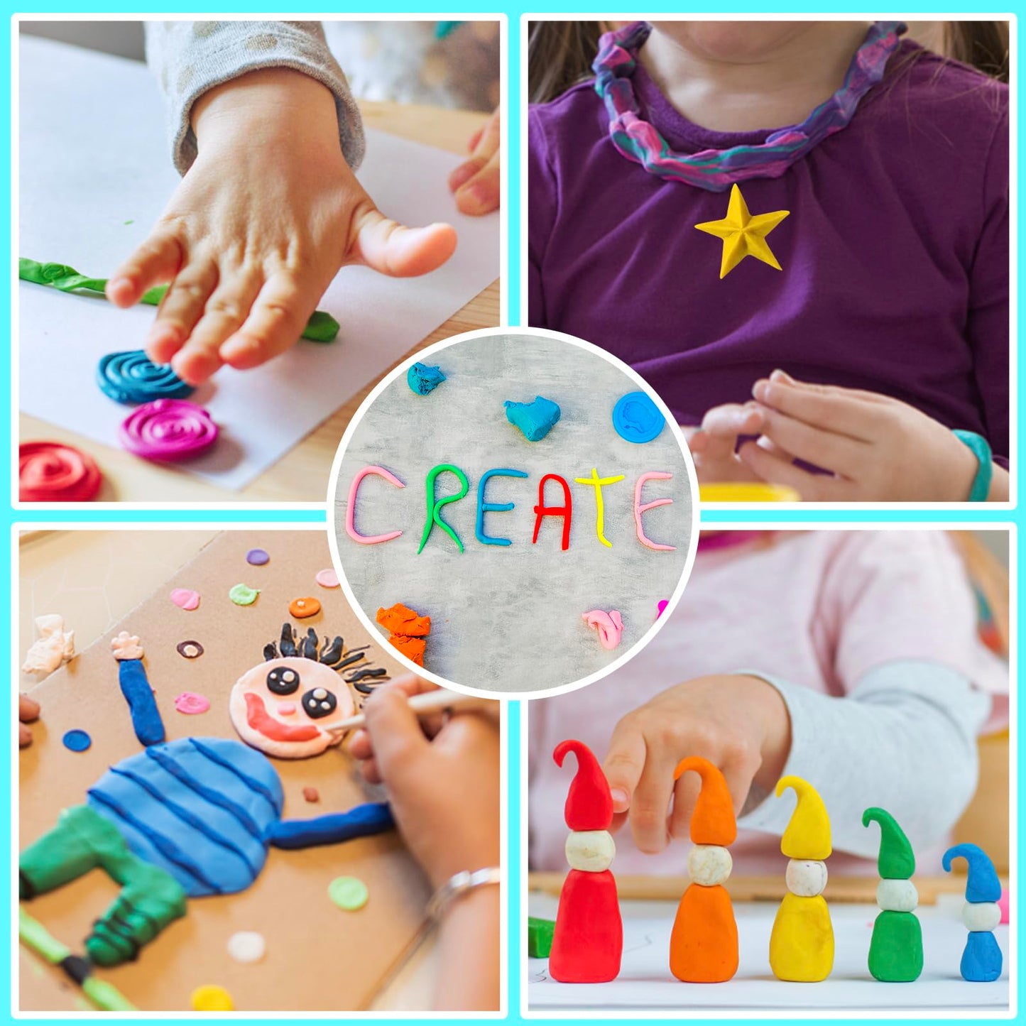 Modeling Clay Kit - 55 Colors Air Dry Clay DIY Molding Clay with Tools, Kids Art Crafts Gift for Boys & Girls Age 3-12 Year Olds