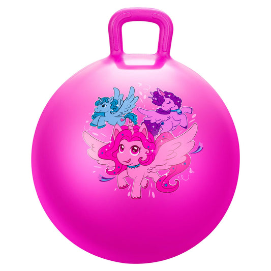 U&C Planet Hopper Ball, 18 inches Bouncy Ball with Handle for Kids Age 3-6, Hoppity Hop Sit and Bounce Jumping Hopping Toys with Pump & Gift Box, Great Gift for Boys Girls, Pink Unicorn