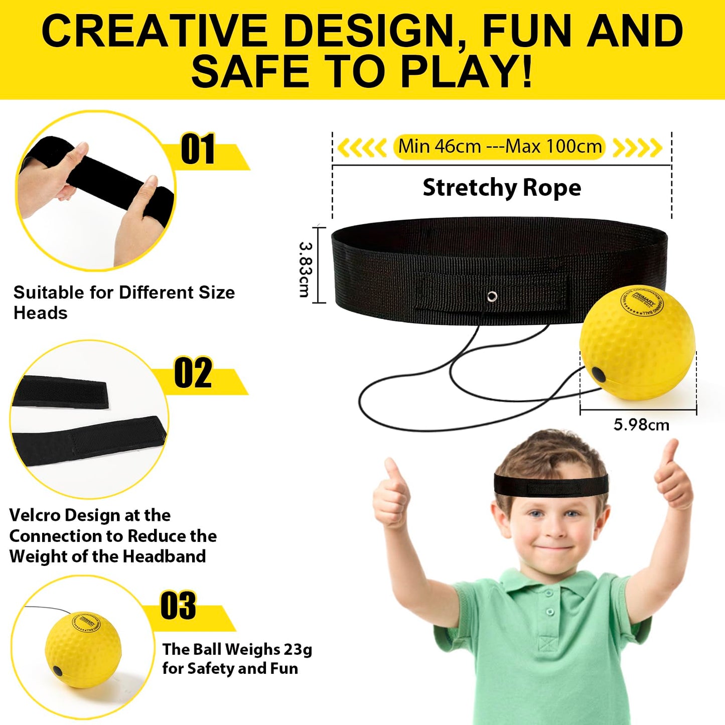 Funny Gift Ideas for Kids & Teen Boys - Unique Graduation & Birthday Gifts for Him, Boxing Game Hand-Eye & Foot Coordination Sport Training, Cool Party Favor & Summer Activity Gift for Children, Black
