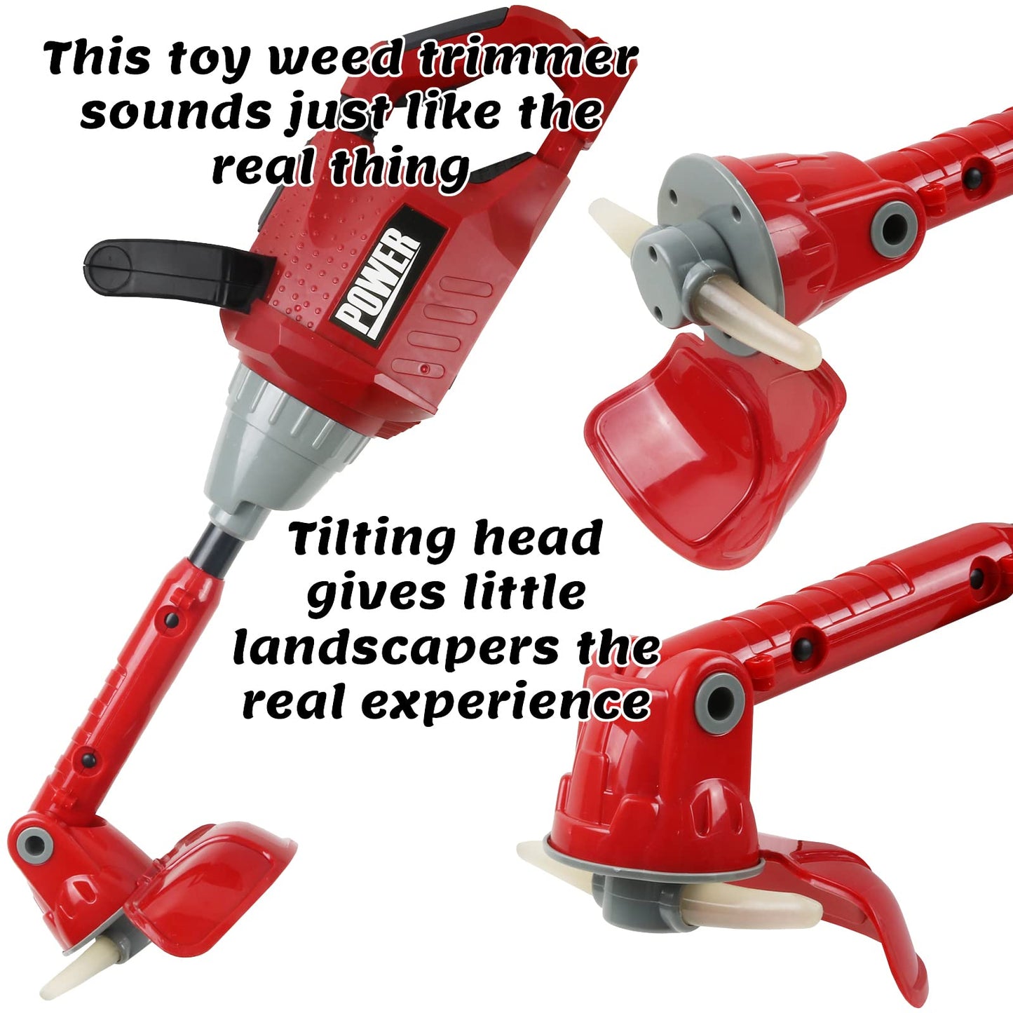 TeganPlay Kids Weed Trimmer Toy for Toddler Landscaping Gardening Tools and Equipments with Lights and Sounds Includes Mask Safety Goggles and Earmuffs