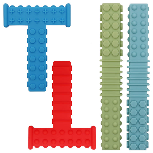 Sensory Chewy Toys for Autistic Children, 5 Pack Chew Sticks for Kids with Autism, ADHD, SPD, Chewies with Special Needs, Silicone Tubes Teething Toys for Babies