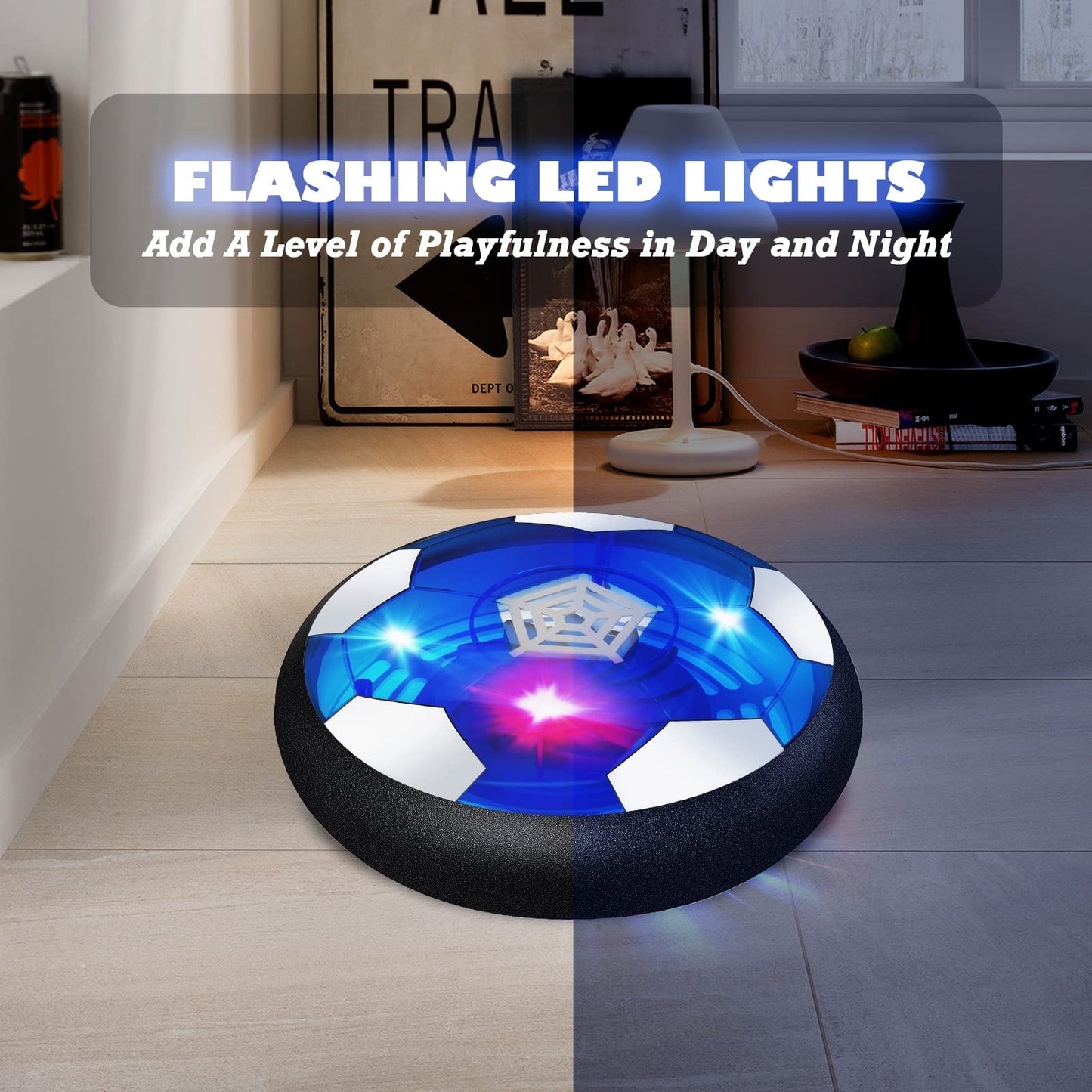 MelMelKat Kids Toys Hover Soccer Ball Rechargeable, Stocking Stuffers for Kids Indoor Games with Flashing Light for Christmas Halloween Birthday for Boys Girls Toddlers 3 -10 Years Old