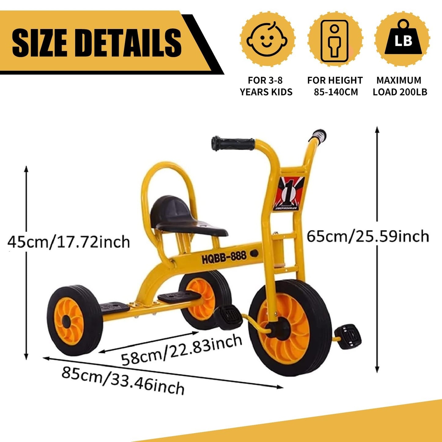 Kids Tricycle for Preschool Playground, Daycare Toddler Trike, Toddler Bikes for Riders Ages 2+, Outdoor Playground Equipment Tricycles