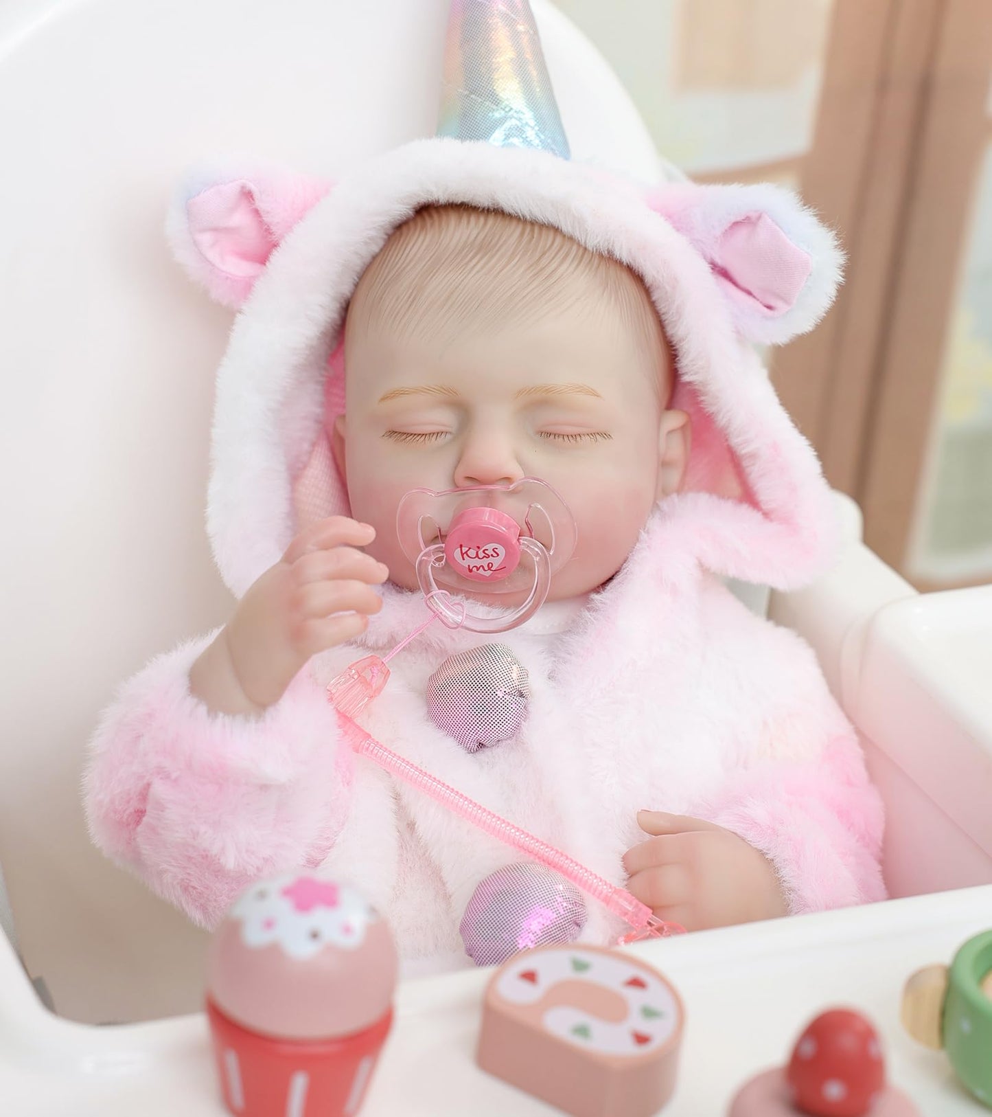 Cloveray Reborn Baby Dolls – 20 Inch Real Baby Dolls That Look Real, Full Body Vinyl Girl Doll in Fantasy Horn Outfit with Accessories, Gift for Girls Ages 3+, Pretend Play & Collectors