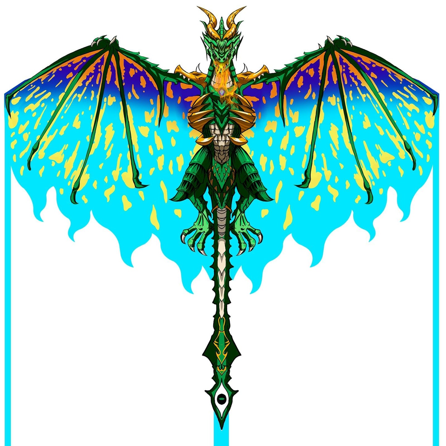 Mint's Colorful Life Dragon Kite for Kids & Adults, Easy to Fly Kites for Beginners,Large Single Line Kite for Beach Trip with 300ft Kites String(Green)