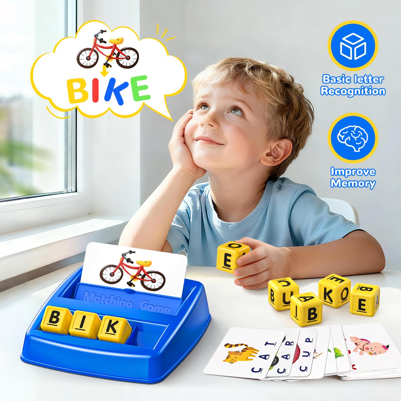 NARRIO Educational Toys for 3 4 5 Year Old Boys Gift, Matching Letter Game Preschool ABC Learning Toys for Kids Ages 4-8 Years, Christmas Birthday Gifts for 3-6 Year Old Boys Toddler Toys Age 2-4