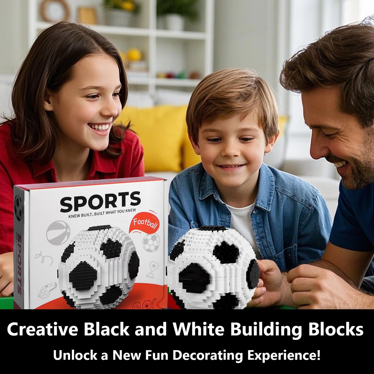 outtshop Soccer Building Blocks Set, STEM Educational Toy, Soccer 3D Puzzle Block Decorations, Soccer Gifts for Boys Office Home Decor （800Pcs）
