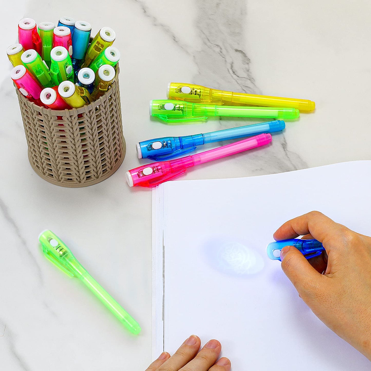 ENJOCASES 30 Pieces Invisible Ink Pen with UV Light Spy Pen Magic Marker Party Favors for Kids 8 12 Years Birthday Gifts Classroom Prizes Goodie Bags Stuffers for Kids